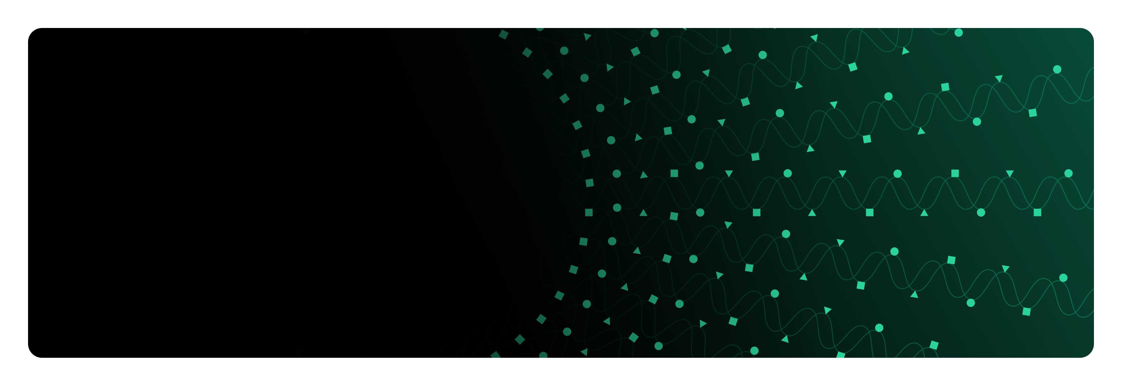 dark background with green dna double helices and shapes representing methylation