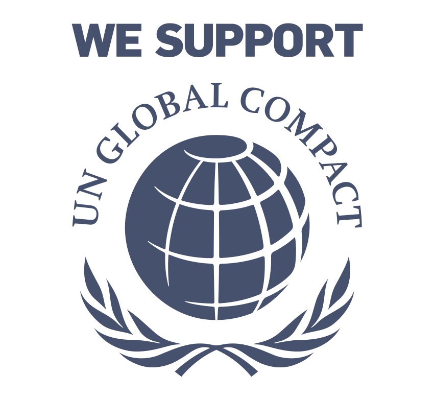 UN Global Compact logo saying "We Support"