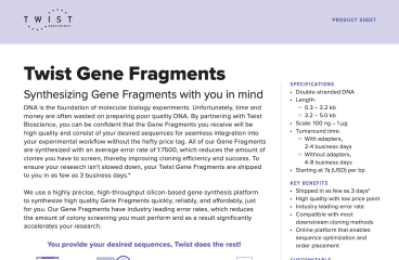 Genes Fragments Product Sheet